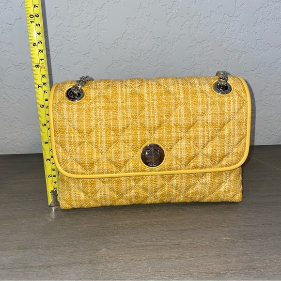 KATE Spade Natalia Tweed Medium Flap Quilted Shoulder Bag, Cut Mango - Picture 9 of 10
